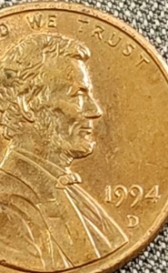 1994 D Cent"Close AM /Mint Mark Errors Numbers Off Center 1 ,4/Double Beard Chin - Picture 1 of 7
