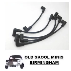 CLASSIC MINI BLACK SILICONE HT PLUG LEADS GHT241 AUSTIN ROVER MORRIS SET 6N6 - Picture 1 of 1