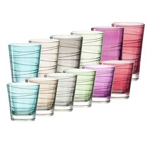 Leonardo VARIO Trinkglas bunt Wasserglas 12er Set 6xklein 170ml 6xgroß 200ml - Bild 1 von 3