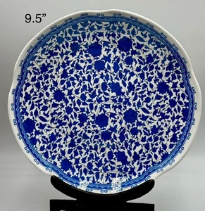Q Squared Heritage Melamine Dinner Plate Blue And White Chrysanthemums Floral - Picture 1 of 8