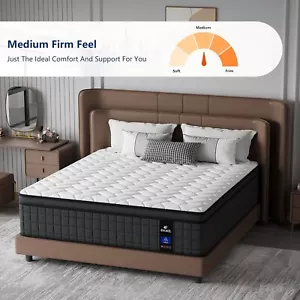 10" Twin Full Queen King Size Gel Memory Foam Hybrid Mattress, Mattress In A Box - Picture 1 of 13