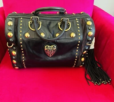 Gucci Babouska Brown Large Studded Leather Suede Bag Boston Tassel Gucci WithTag - Image 1 of 4