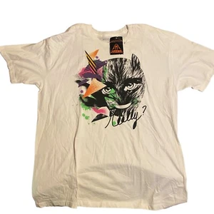 Vintage Premium Upper Playground Men's Cat print with "Really?" T-shirt Size XL - Picture 1 of 4
