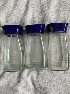 3 Empty Glass Coffee Jars Kenco Craft Storage Upcycle Flowers Vase Candle W/Lids - Picture 1 of 2