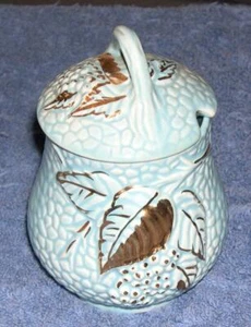 WADE CERAMICS - Golden Turquoise / Blue Bramble Jelly / Jam Jar with Lid - Picture 1 of 1