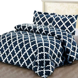 Printed Quilted Duvet Bedspread Comforter Set With Pillowcases Throw Double King - Picture 1 of 21