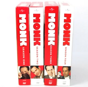 Monk TV Show Seasons 1 2 3 4 Lot: 1-4 Series Detective Tony Shalhoub EXCELLENT - Picture 1 of 11