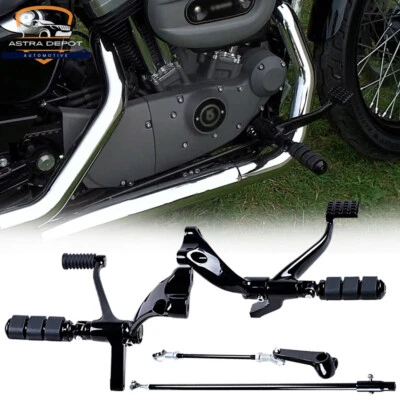 Black Forward Controls Foot Pegs Kit for Harley Sportster XL 883 1200 2014-2022 - Image 1 of 4