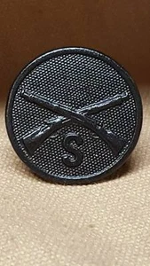 WWI US Army Infantry Company S Collar Disk - Imagen 1 de 3