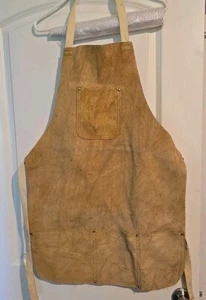 Delantal de cuero gamuza jardinería soldadura herramientas cerámica portaherramientas 21x31" usado - Imagen 1 de 5