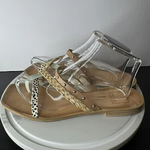 Dolce Vita ISA Strappy Sandals Size 9.5M Multicolor Straw Faux calf hair studded - Picture 1 of 7