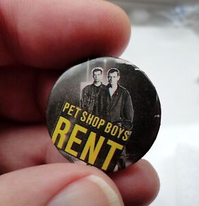 Pre-Owned Vintage Pet Shop Boys Rent Button pin badge Circ 1980's