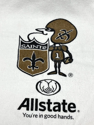 New Orleans Saints ALLSTATE Insurance Fan Rally Hand Towel Sir Saint /Good Hands Cover