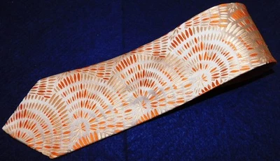 CHRISTIAN LACROIX MADE IN ITALY OFF WHITE/GREY/ORANGE FLORAL TIE - DESIGNER TIES - Image 1 of 3