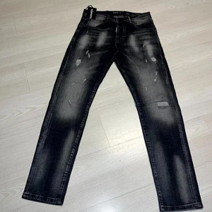 Dsquared2 Evergreen Jeans Men's Size 31x34 Black Denim Faded Distressed Slim Fit - Picture 1 of 21