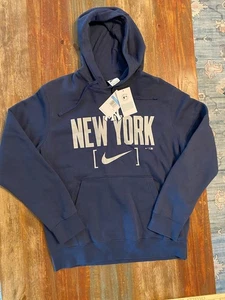 Nike New York Yankees Logo Swoosh Hoodie Blue Size Medium New With Tags MSRP $75 - Picture 1 of 7