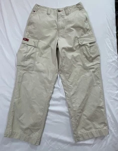 Vintage Tommy Jeans Khaki 30x28 Cargo Pants Y2K Baggy Hilfiger - Picture 1 of 11