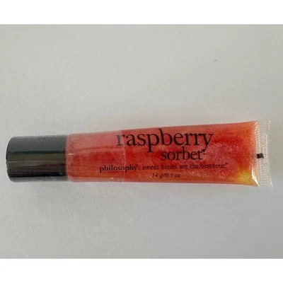 Philosophy Raspberry Sorbet Sweet Kisses Lip Gloss Treat New 0.5 oz - Image 1 of 3