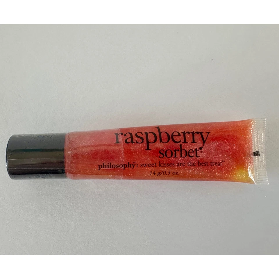Philosophy Raspberry Sorbet Sweet Kisses Lip Gloss Treat New 0.5 oz - Image 1 of 3