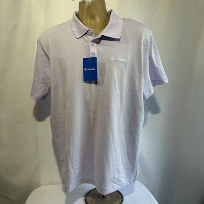 Polo Columbia Wingard piqué liso para hombre talla L lila nuevo con etiquetas Foto 1 de 4