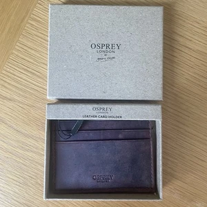 Tarjetero OSPREY London Cuero Napa Marrón Wesley Nuevo En Caja - Imagen 1 de 6