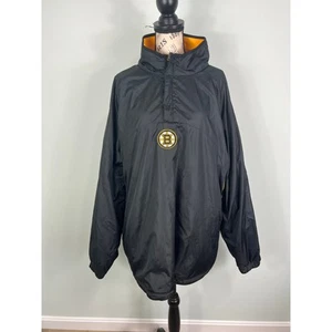 Boston Bruins Heavy Fleece quarter zip turtleneck Jacket with pockets - Picture 1 of 8