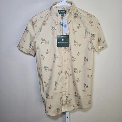 Camisa Brooks Brothers Niños Abotonada Manga Corta Estampado Piña Talla 14Y Foto 1 de 3