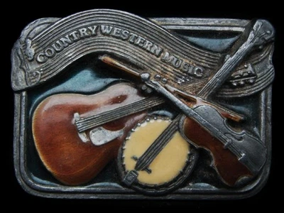 LK09116 VINTAGE 1984 ***MÚSICA COUNTRY WESTERN*** HEBILLA DE CINTURÓN CONMEMORATIVA Foto 1 de 2