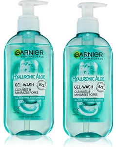 Garnier Skin Naturals Hyaluronic Aloe Gel Wash Cleanses Pores 2 x 200ml - Picture 1 of 1