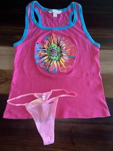 NWT VICTORIA'S SECRET PINK Sz MEDIUM DOG VINTAGE RARE PANTIES CAMI SET Y2K 2005 - Picture 1 of 3