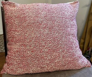NEU Neu mit Etikett West Elm Pottery Barn 24 x 24 Kissenbezug roter Pullover mit Leinenrücken - Bild 1 von 9