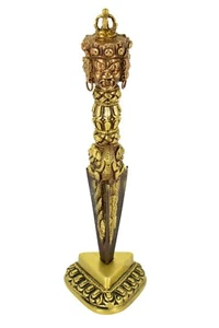 Phurba de tres metales de 7,5" con soporte - Imagen 1 de 1