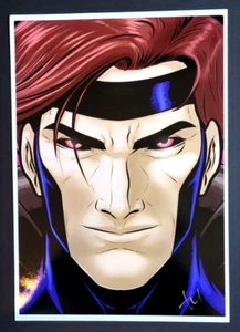 GAMBIT XMEN ORIGINAL 14X20 ART PRINT BY TERRY HUDDLESTON Marvel NM/NM+ condition - Picture 1 of 2