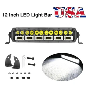 12'' LED light bar Slim Dual Row Spot Flood Combo Beam Driving Lamp Bumper Truck - Picture 1 of 12