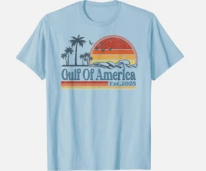 Gulf Of US America Est 2025 Retro Vintage Beach Unisex T-Shirt, Size S - 5XL - Picture 1 of 4