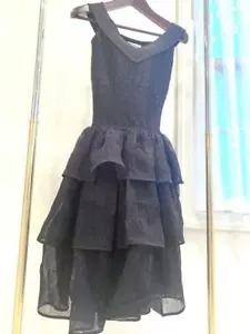 Alexander McQueen McQ V-Neck Frill Mini Dress XS Black Authentic Women Used - Picture 1 of 10