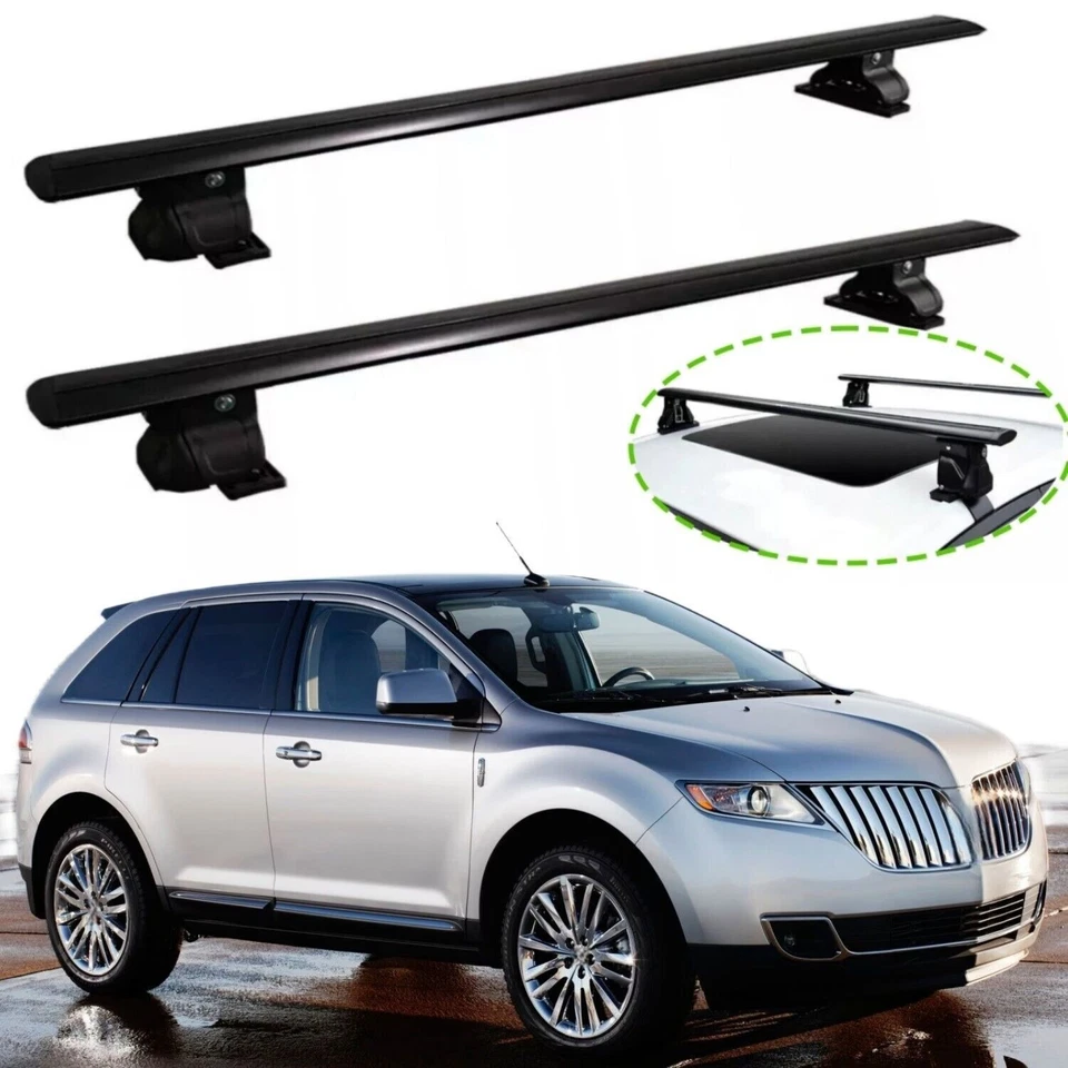 Cross Bar Fits for Lincoln MKX 2007-2015 Roof Rail Bar Lockable Cargo Bar - Image 1 of 4