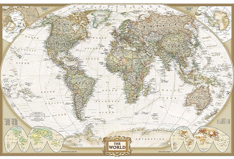 Póster mapa National Geographic Reference 2007 mapa del mundo 59x39 pulgadas 88x59 pulgadas Foto 1 de 4