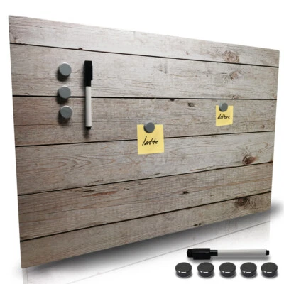 BAKAJI Lavagna Magnetica Stampa Staccionata 60x40cm 1 Pennarello Cancellabile 5 Magneti