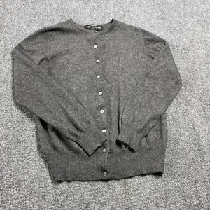 Bloomingdale's Women's Grey Crew Neck Button Down Cashmere Cardigan Size S - Picture 1 of 15