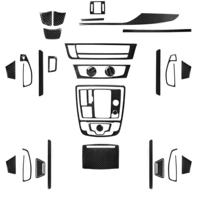 Kit interior completo 34 piezas molduras de fibra de carbono real para Audi A6 S6 C7 A7 S7 2012-2018 Foto 1 de 4