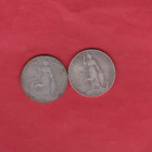 1907 & 1910 EDWARD VII SILVER FLORIN COINS IN USED FAIR TO FINE CONDITION.