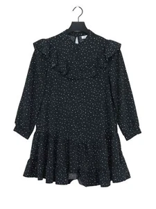 Topshop Women's Midi Dress UK 6 Black 100% Polyester A-Line - Picture 1 of 5