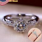 Gorgeous Women Jewelry 925 Silver Plated Rings Cubic Zirconia Wedding Size 6-10