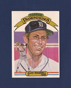Alan Trammell signed Detroit Tigers 1982 Donruss Diamond King baseball card