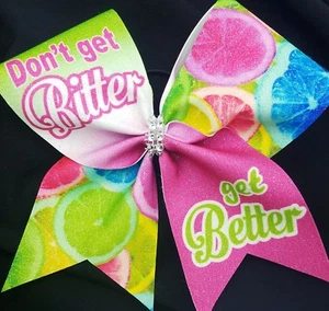 Cheer Bow - Don't Get Bitter Get Better - Glitzer - Haarschleifen - Bild 1 von 1