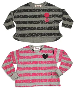Celeb Kids Toddler Girls Long Sleeve Striped Cropped T-shirt Top Tee Shirt - Picture 1 of 5