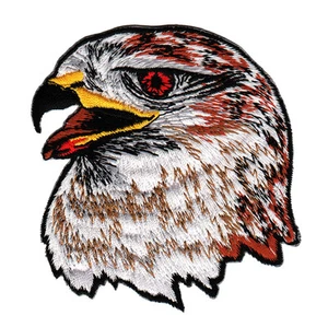 ad87★Adler Kopf Vogel Aufnäher zum aufbügeln Bügelbild Flicken Patch 7,5 x 8,5cm - Bild 1 von 1