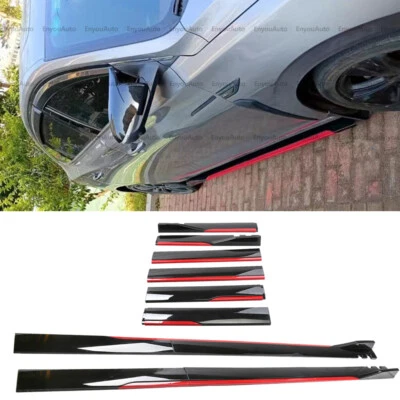 Para Buick Verano 86.6" Falda Lateral Extensión Panel Balancín Divisor Negro Rojo Foto 1 de 4