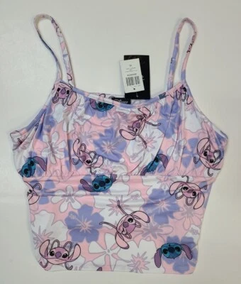Camiseta sin mangas Disney Lilo & Stitch Floral Angel & Stitch Cami Talla XL Foto 1 de 3